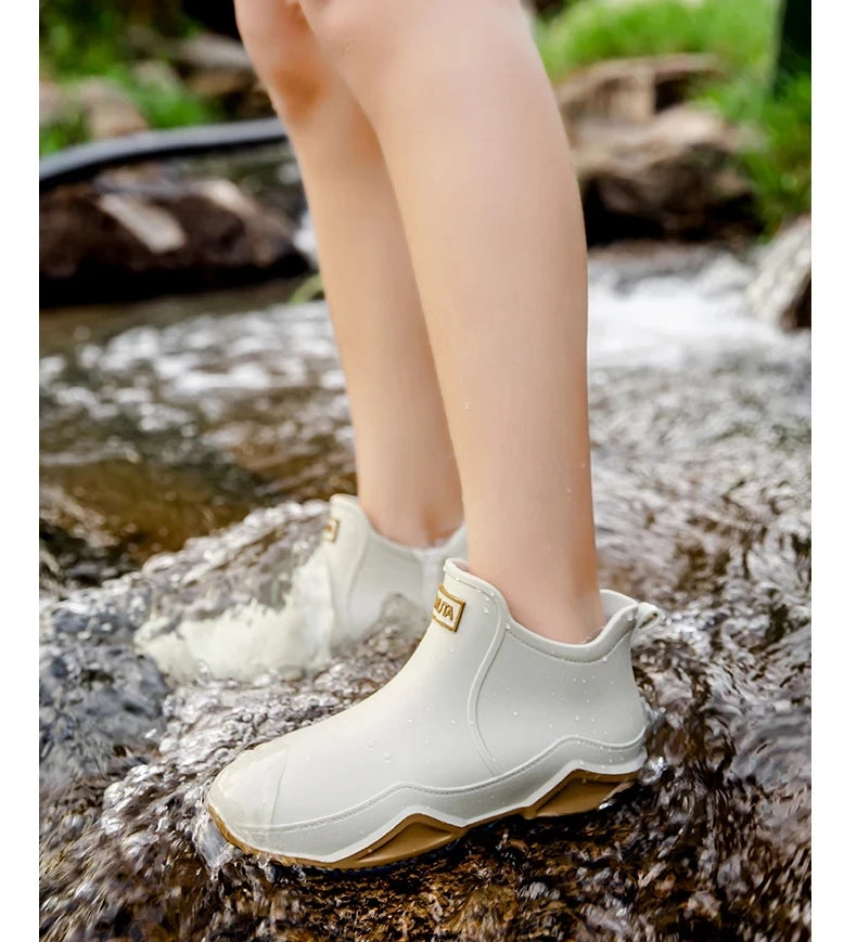 Chaussures de pluie tendance pour homme, imperméables, antidérapantes, en caoutchouc, pour l'extérieur, la cuisine et la pêche