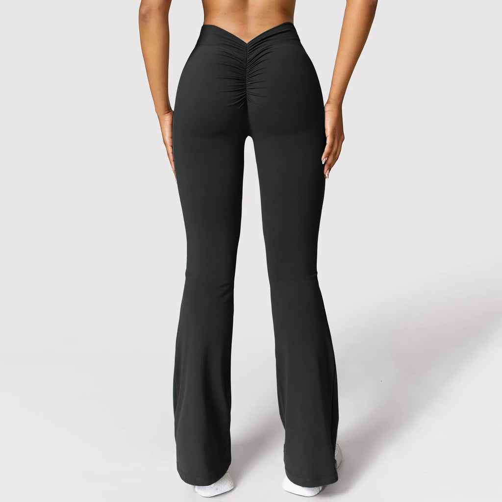 Nouveau Legging Évasé Femme Tendance, Pantalon de Yoga Taille Haute à Coupe V, Pantalon Large Décontracté pour Femme, Idéal Sport et Gym