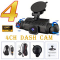 Caméra de tableau de bord de voiture 4 canaux boîte noire caméra de conduite FHD 1080P avant gauche droite arrière Vision nocturne enregistrement en boucle ajouter kit de fil dur