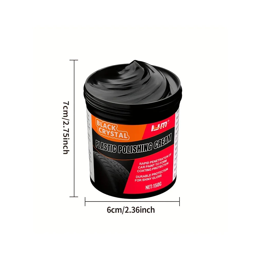 Pâte de réparation pour plastique et caoutchouc, 150g, vernis cristal noir pour rayures de voiture, brillance des pneus et renouvellement intérieur, Anti-âge et décoloration