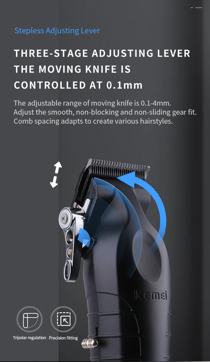 Kemei KM-2296 KM-2299 KM-1102 Kit de tondeuse à cheveux rasoir électrique pour hommes tondeuse à cheveux Machine de coupe de cheveux professionnelle