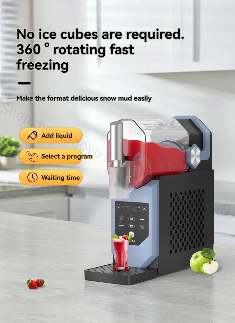 Machine à cônes de neige couvertes, automatique et silencieuse, pour la maison, 3 en 1, Milkshake, Smoothies, boissons glacées, réservoir détachable de 2l