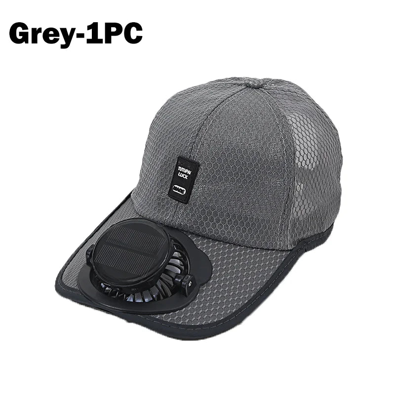 Casquette de baseball respirante avec ventilateur solaire rechargeable par USB, anti-UV, pour la randonnée, la pêche, les sports de plein air, cadeau pour la fête des pères