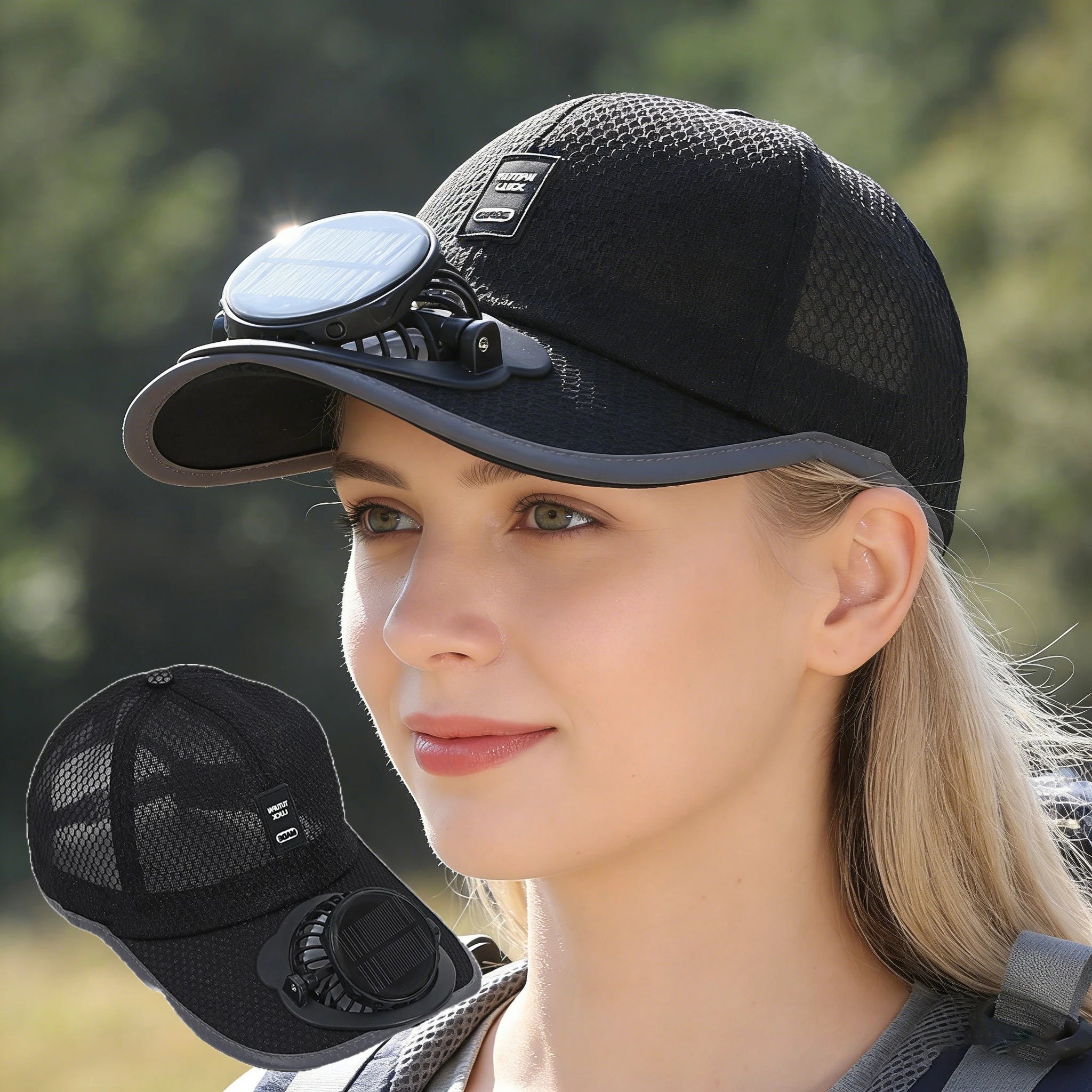 Casquette de baseball à énergie solaire - Chapeau d'été respirant en maille anti-UV pour hommes et femmes, idéal pour les activités de plein air