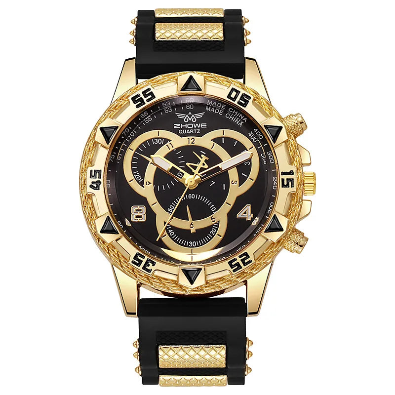 Montre-bracelet à quartz analogique pour homme, bracelet en silicone, montres de sport, mode