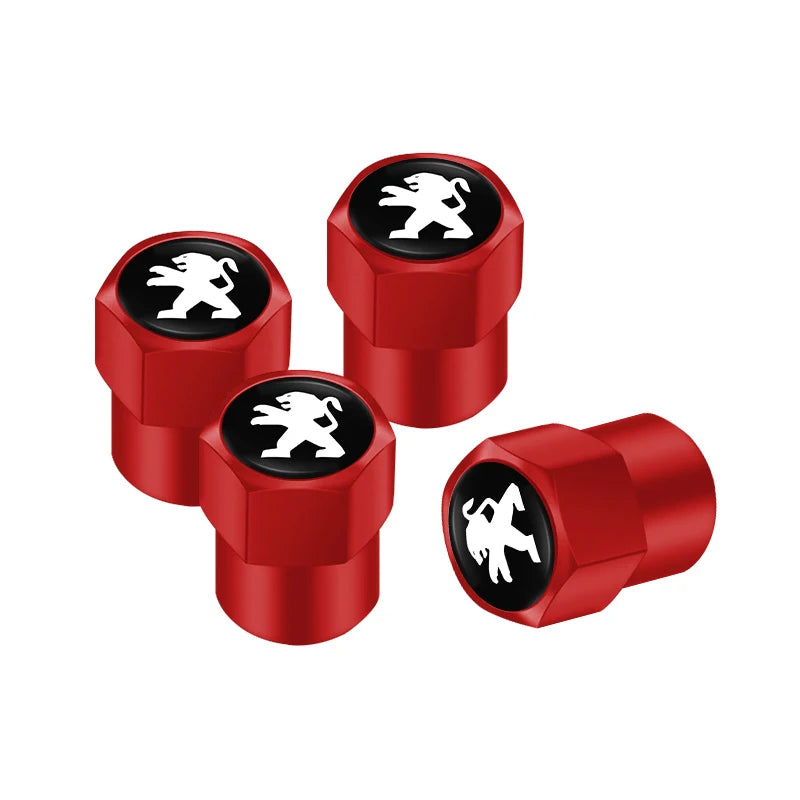 Cache-valve de pneu de voiture / Porte-clés de voiture avec badge pour Peugeot 2008 208 308 508 4008 408 3008 307 207 107 607 106 406 407