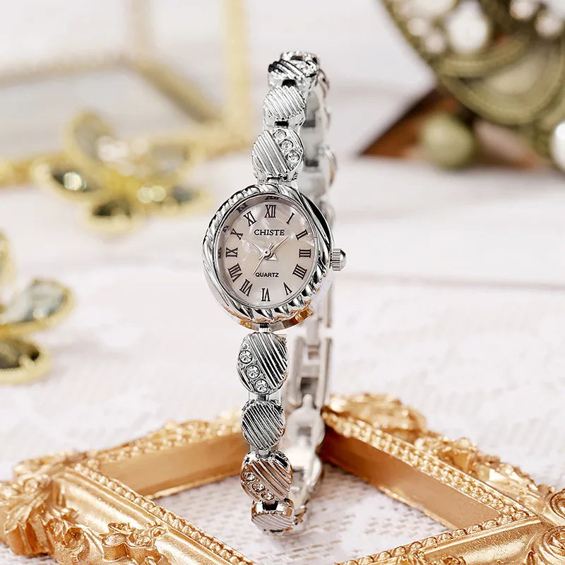 Montres de luxe pour femmes, Bracelets en cristal, marque haut de gamme, élégantes, or et argent, pour petite amie