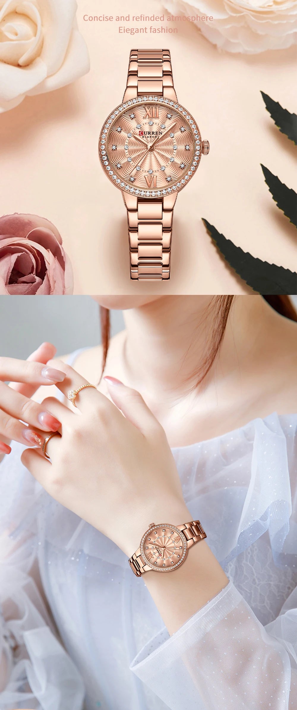 Istro REN-Montres-bracelets à quartz avec bracelet en acier inoxydable pour hommes et femmes, biscuits de luxe, cadran rose, montres à la mode, nouveau