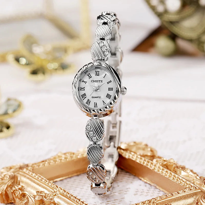 Montres de luxe pour femmes, Bracelets en cristal, marque haut de gamme, élégantes, or et argent, pour petite amie