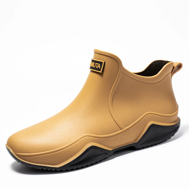 Chaussures de pluie tendance pour homme, imperméables, antidérapantes, en caoutchouc, pour l'extérieur, la cuisine et la pêche