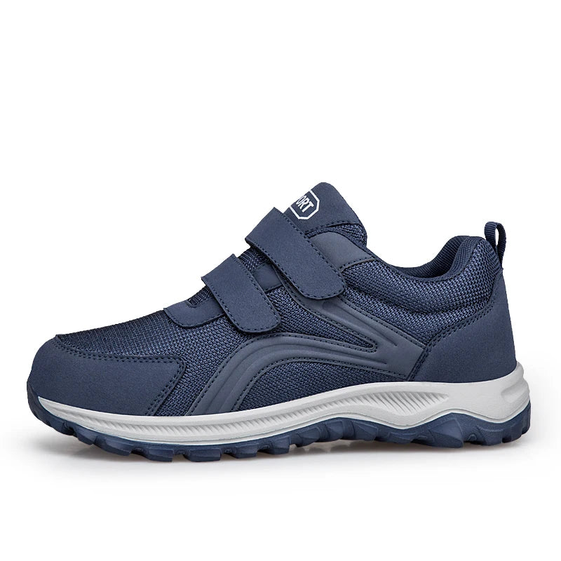 Chaussures pour diabétiques pour hommes, chaussures de marche confortables pour personnes âgées, pieds gonflés, orthopédiques réglables, Double sangle, baskets à crochet et boucle