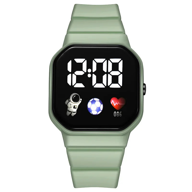 Nouvelle montre numérique LED pour enfants, garçons et filles, montres de sport de football, montre numérique en silicone, montre-bracelet électronique décontractée pour enfants