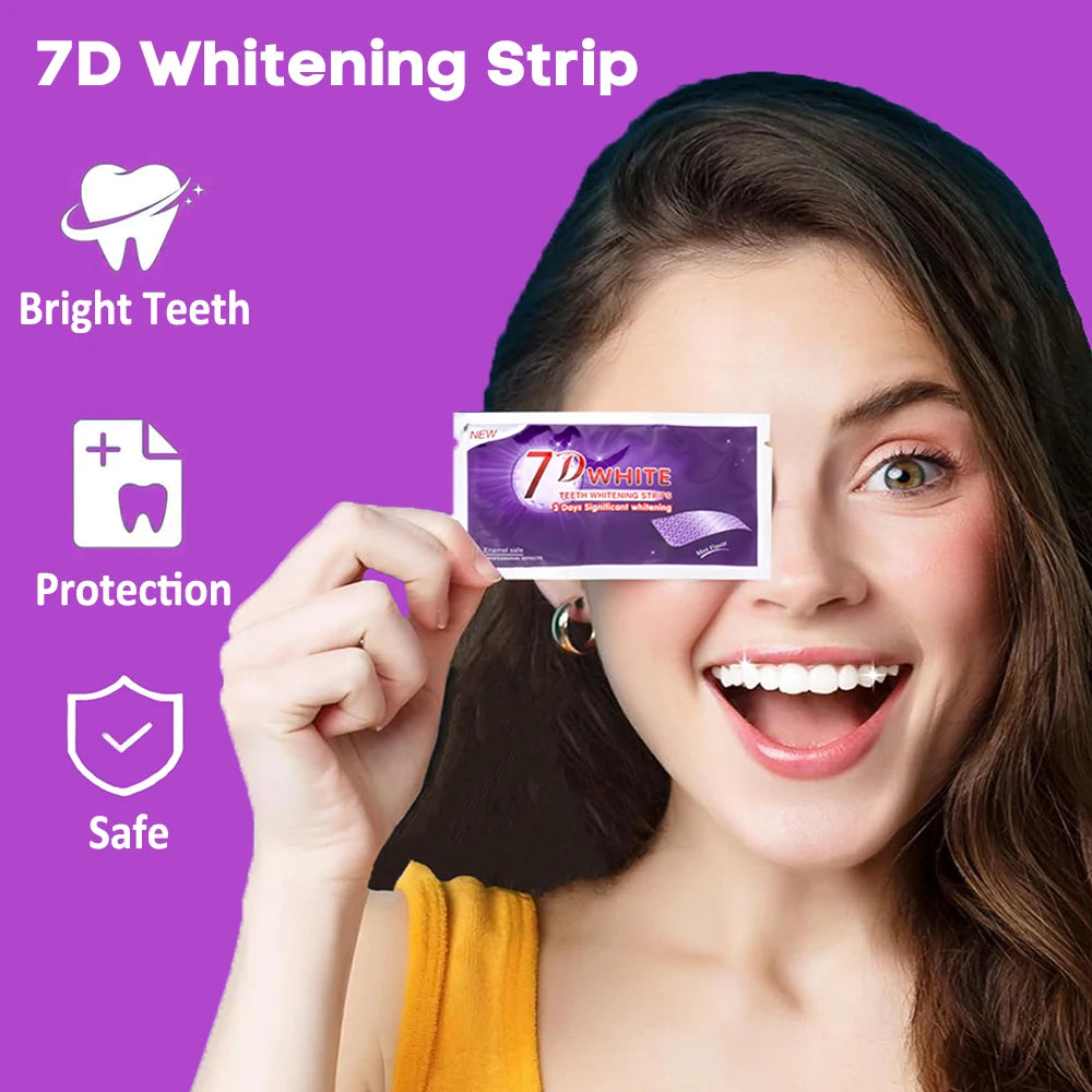 Bande de blanchiment des dents violettes, bande de blanchiment des dents non sensible, correcteur de couleur, bande de nettoyage des dents instantanée, plus blanche des dents à la maison