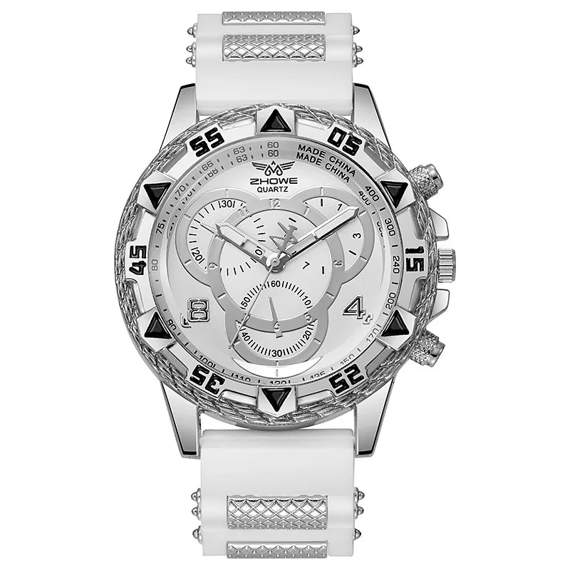 Montre-bracelet à quartz analogique pour homme, bracelet en silicone, montres de sport, mode