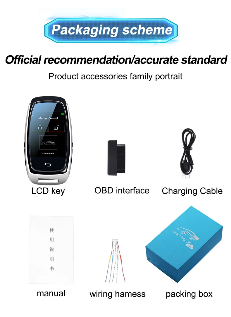 Affichage à distance LCD intelligent universel modifié CF920, clé d'entrée confortable, verrouillage automatique, pour Audi, BMW, Ford, Mazda, Toyota, KIA, Peugeot,   Fiat, Renault, Opel, Jeep, VW, Honda, Hyundai