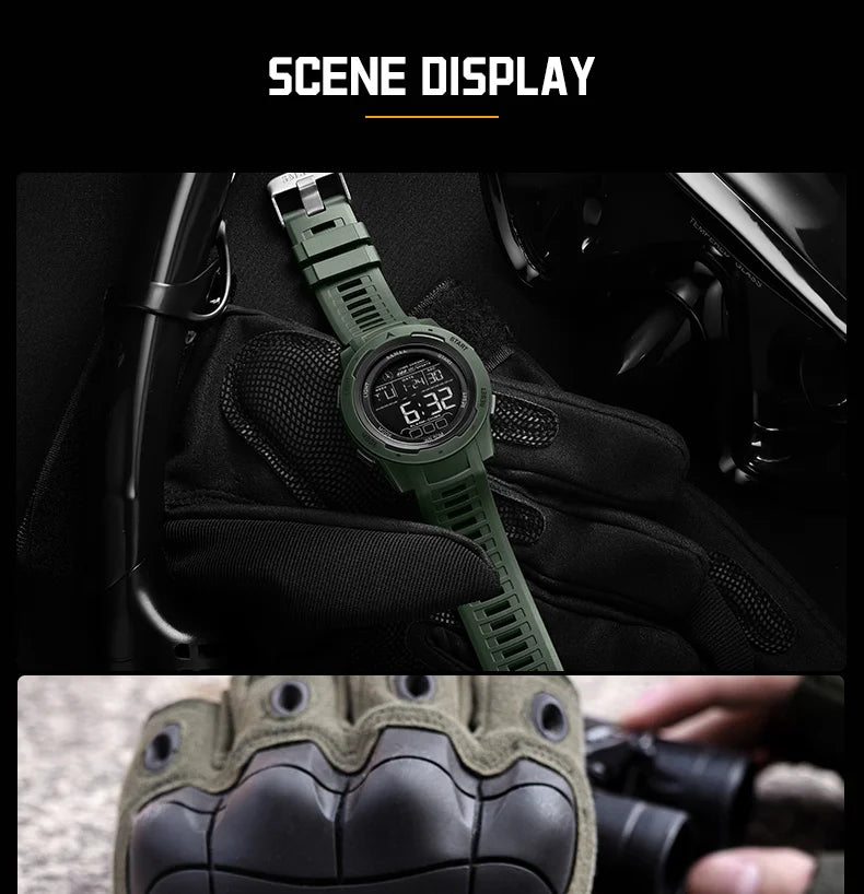 SMAEL-Montre-bracelet numérique étanche à LED pour homme, chronomètre lumineux, montres de sport, 50m, 8105