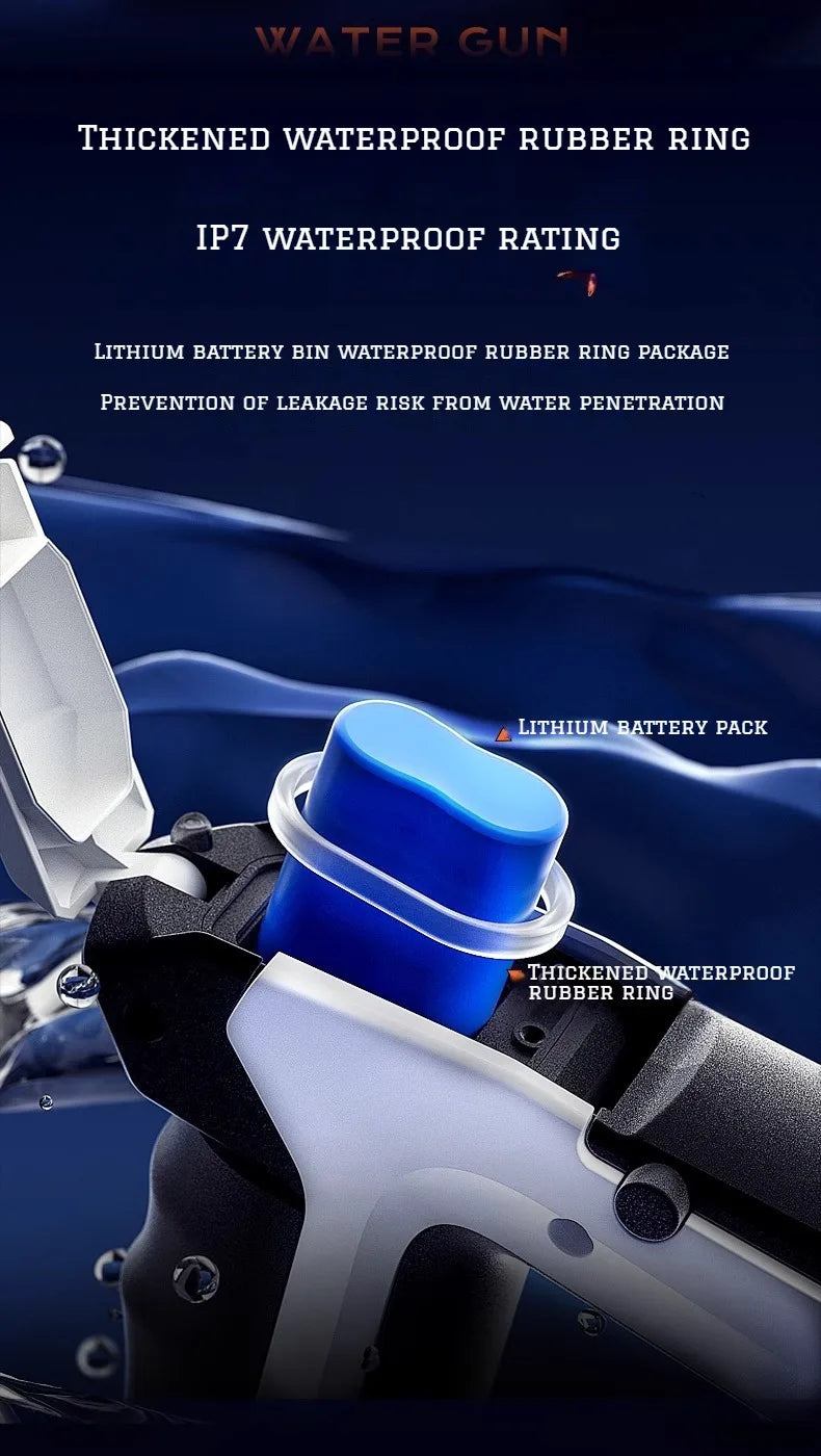 Pistolets à eau électriques de 42 cm pour adultes, haute pression, absorption automatique d'eau, jouets d'été pour la plage et la piscine, cadeaux pour enfants