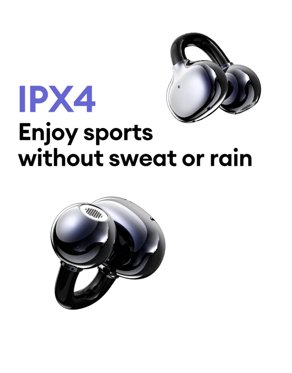 Casque sans fil Bluetooth 6.0 Lenovo LE302, longue durée de vie de la batterie, écouteurs sportifs à clip d'oreille, écouteurs stéréo HIFI à réduction de bruit