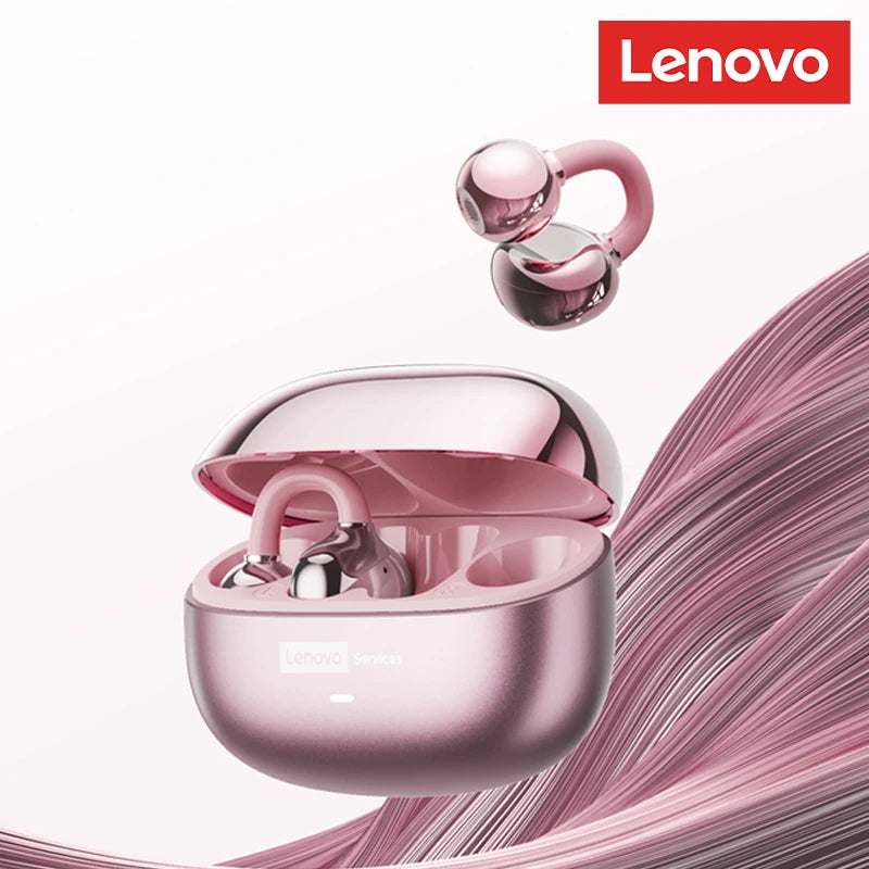 Casque sans fil Bluetooth 6.0 Lenovo LE302, longue durée de vie de la batterie, écouteurs sportifs à clip d'oreille, écouteurs stéréo HIFI à réduction de bruit