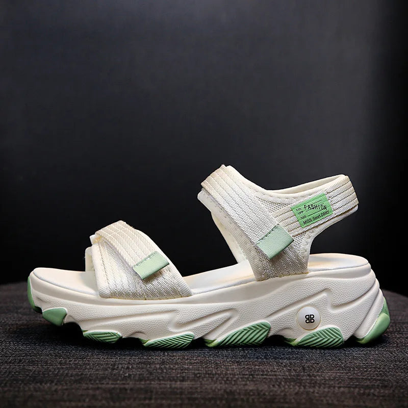 Sandales pour femmes, nouvelles chaussures d'été, style sport, mode décontractée, plateforme antidérapante, chaussures de plage antidérapantes, sandales