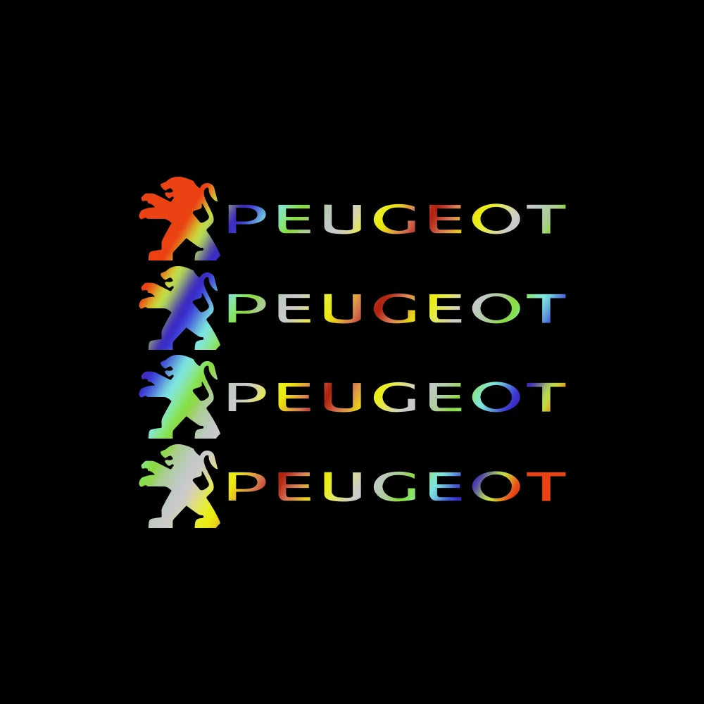 Autocollants réfléchissants en vinyle pour poignée de porte de voiture, 4 pièces, miroir d'essuie-glace, style pour Peugeot 208 2012 ~ 2018 308 2014 ~ 2021 2008