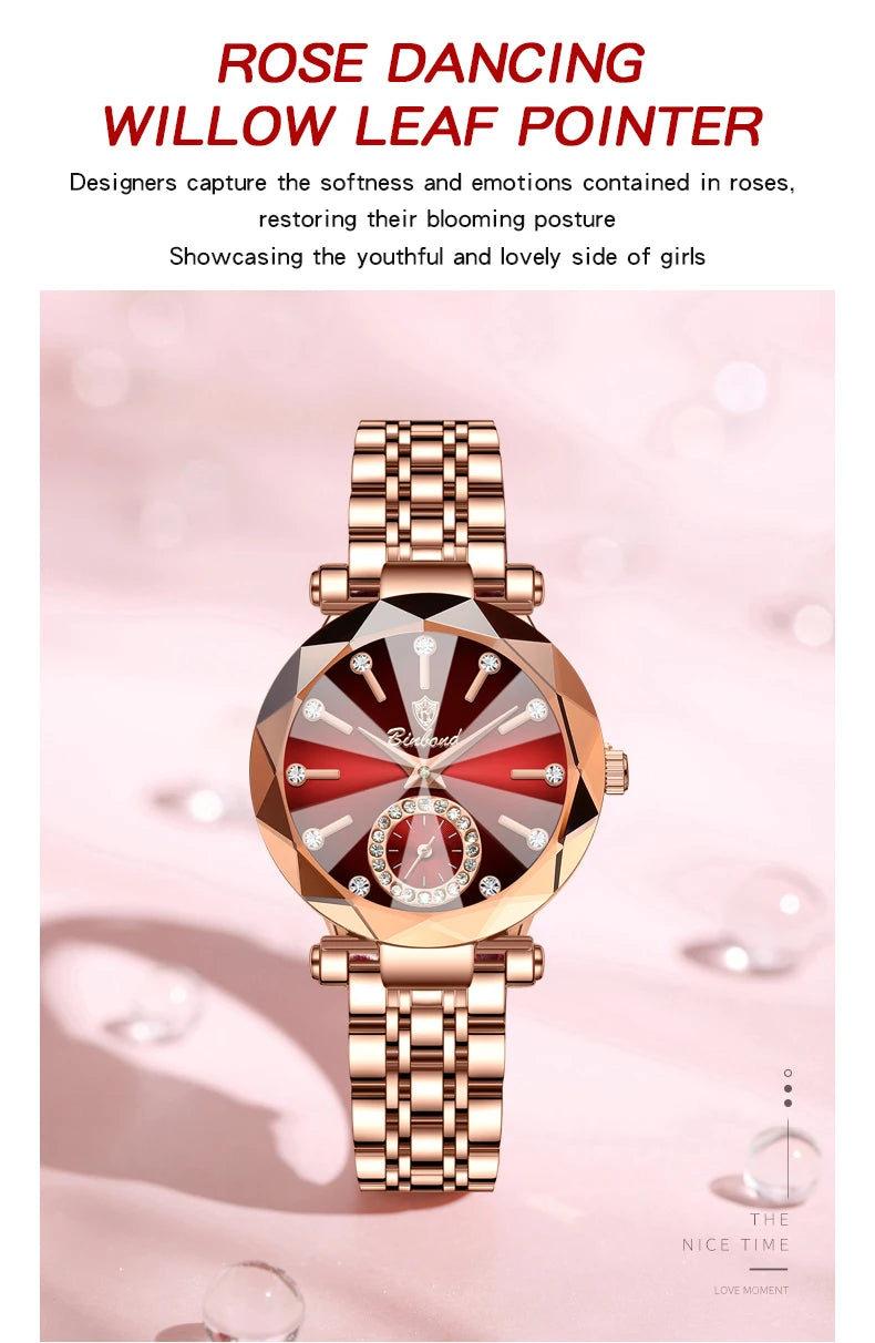 BINBOND nouvelle mode montre élégante de luxe Quartz femmes montres étanche lumineux Date coeur de l'océan conception mme montre-bracelet