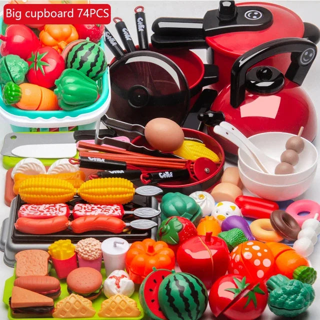 Ensemble de jouets de cuisine pour enfants filles, cuisine pour bébé, coupe de fruits, ustensiles de cuisine, Simulation éducative pour enfants, jeu de Simulation