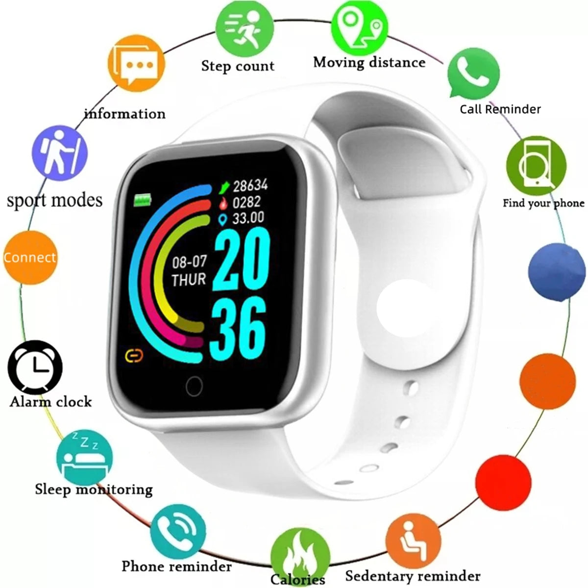 Smartwatch hommes femmes montres montre intelligente Message Fitness moniteur Bracelet cadeau d'anniversaire horloge électronique pour Android IOS