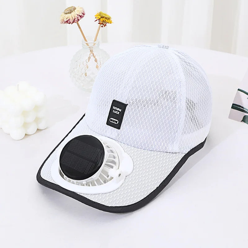 Casquette de baseball à énergie solaire - Chapeau d'été respirant en maille anti-UV pour hommes et femmes, idéal pour les activités de plein air