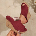 Sandales d'été antidérapantes et résistantes à l'usure pour femmes, chaussures compensées rétro à plateforme, sandales à talons hauts ouvertes, pantoufles