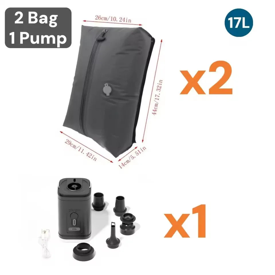 Sac de Compression sous vide 17L avec pompe à Air, sac de rangement réutilisable pour vêtements de voyage, sac de bagages à Compression