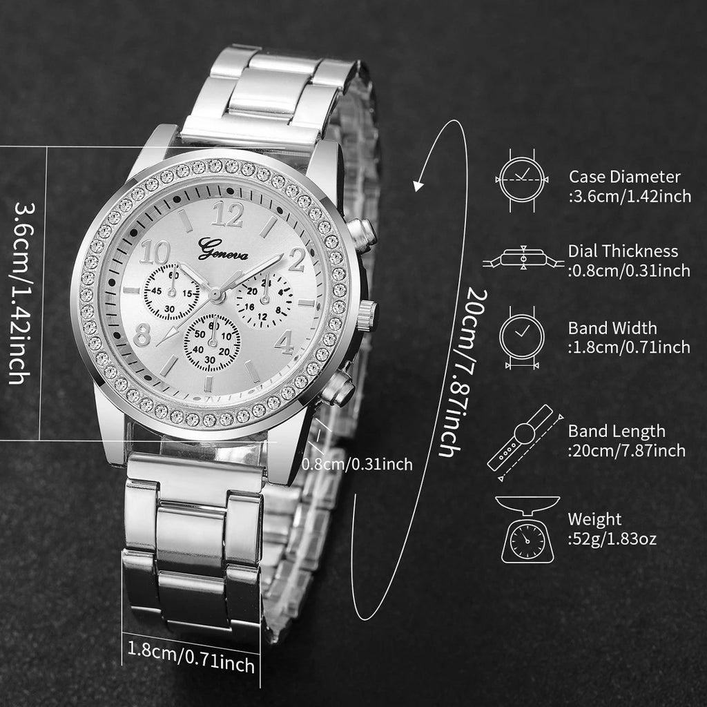 5 pièces de luxe diamant femmes montres Bracelet ensemble dames cadran arabe montres à Quartz Reloj Mujer (sans boîte)