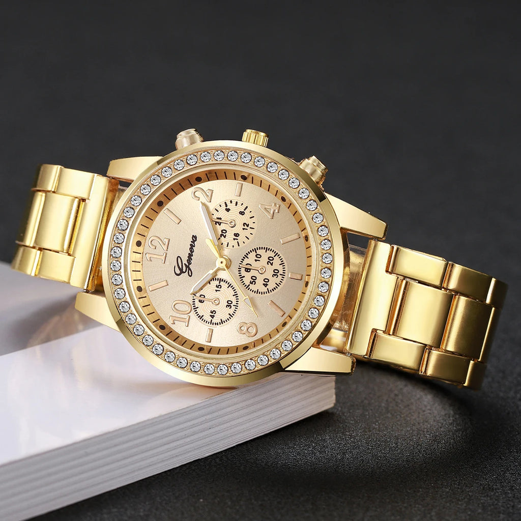 5 pièces de luxe diamant femmes montres Bracelet ensemble dames cadran arabe montres à Quartz Reloj Mujer (sans boîte)