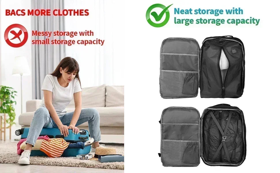 Sac de Compression sous vide 17L avec pompe à Air, sac de rangement réutilisable pour vêtements de voyage, sac de bagages à Compression