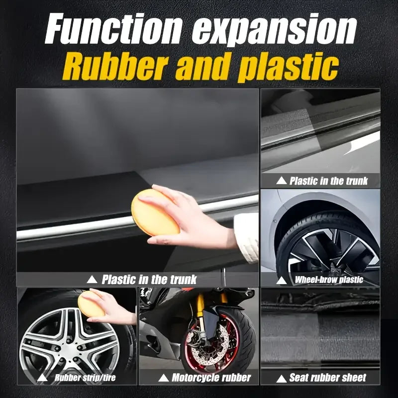 Agent de réparation du plastique automobile-cire de polissage du plastique intérieur et extérieur, crème anti-âge anti-rayures, adaptée aux pneus