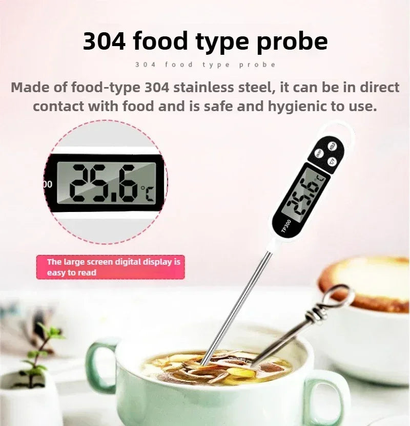 Thermomètre de cuisine pour la cuisson, outil de mesure de la température numérique pour la viande, thermomètre alimentaire électronique, écran LCD, nourriture