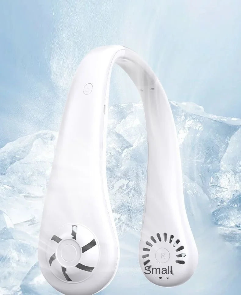 Ventilateur de cou mains libres, portable, rechargeable par USB, sans pales, silencieux, pour les voyages d'été, 3 vitesses, mini, longue autonomie