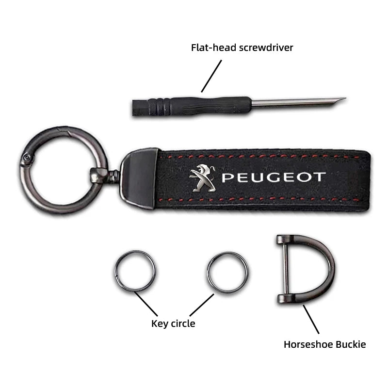 Cache-valve de pneu de voiture / Porte-clés de voiture avec badge pour Peugeot 2008 208 308 508 4008 408 3008 307 207 107 607 106 406 407