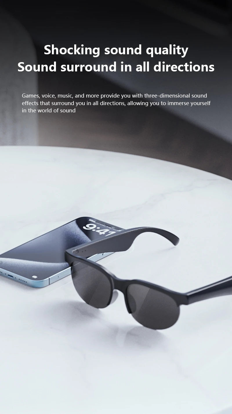Lunettes Intelligentes Lenovo 2026 : Nouvelle Traduction IA, Conversation Bluetooth, Enregistrement, Écoute Musicale – Lunettes de Soleil Intelligentes pour Hommes et Femmes