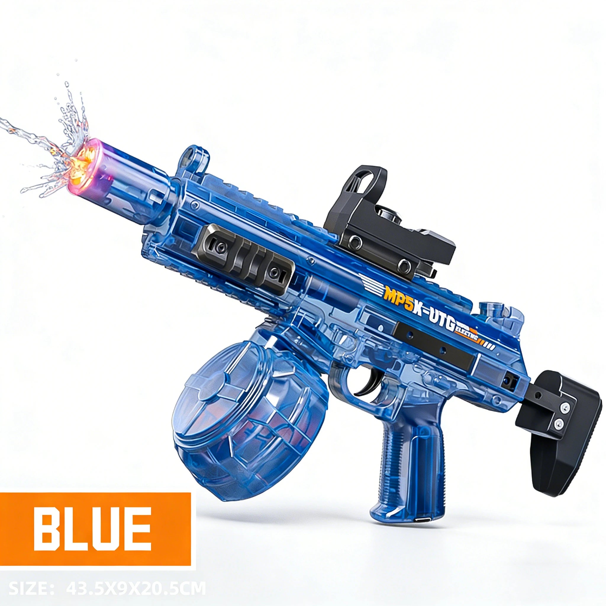 Pistolet à eau électrique avec simulation de tir et de recul, jouet pour enfants, pistolet à eau automatique avec capteur lumineux, jouet d'été pour la plage et les activités de plein air
