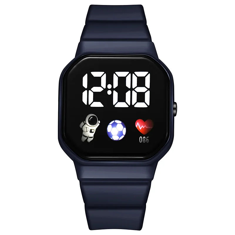 Nouvelle montre numérique LED pour enfants, garçons et filles, montres de sport de football, montre numérique en silicone, montre-bracelet électronique décontractée pour enfants