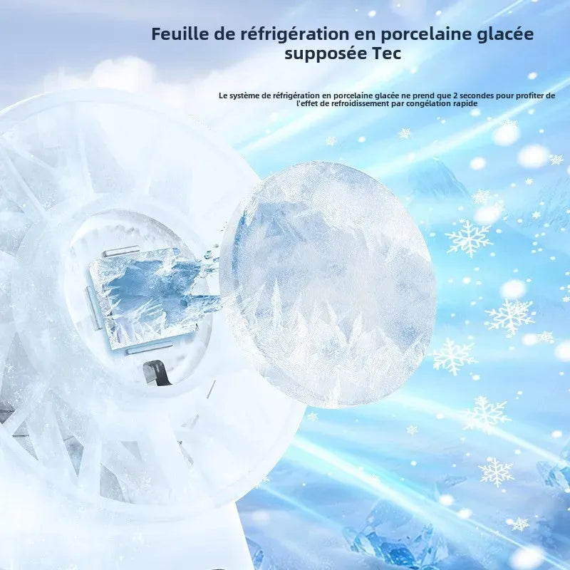 Ventilateur portatif à refroidissement rapide, mini ventilateur USB rechargeable, pliable, pour voyage, camping, extérieur.