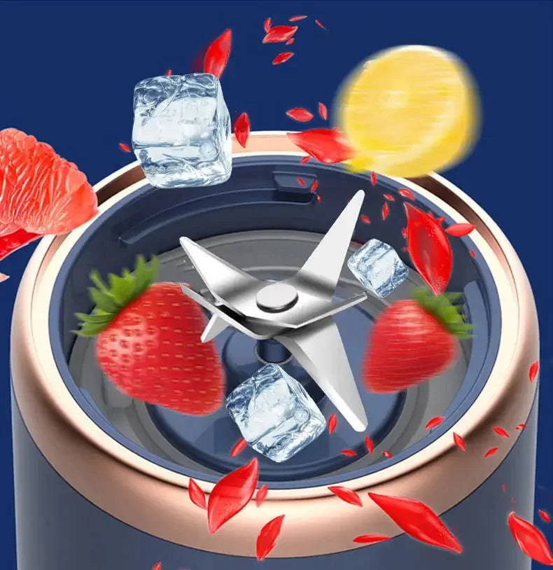Mélangeurs de jus de fruits portables, Mini bouteille électrique personnelle d'été, USB, 6 lames, presse-agrumes, Machine pour la cuisine