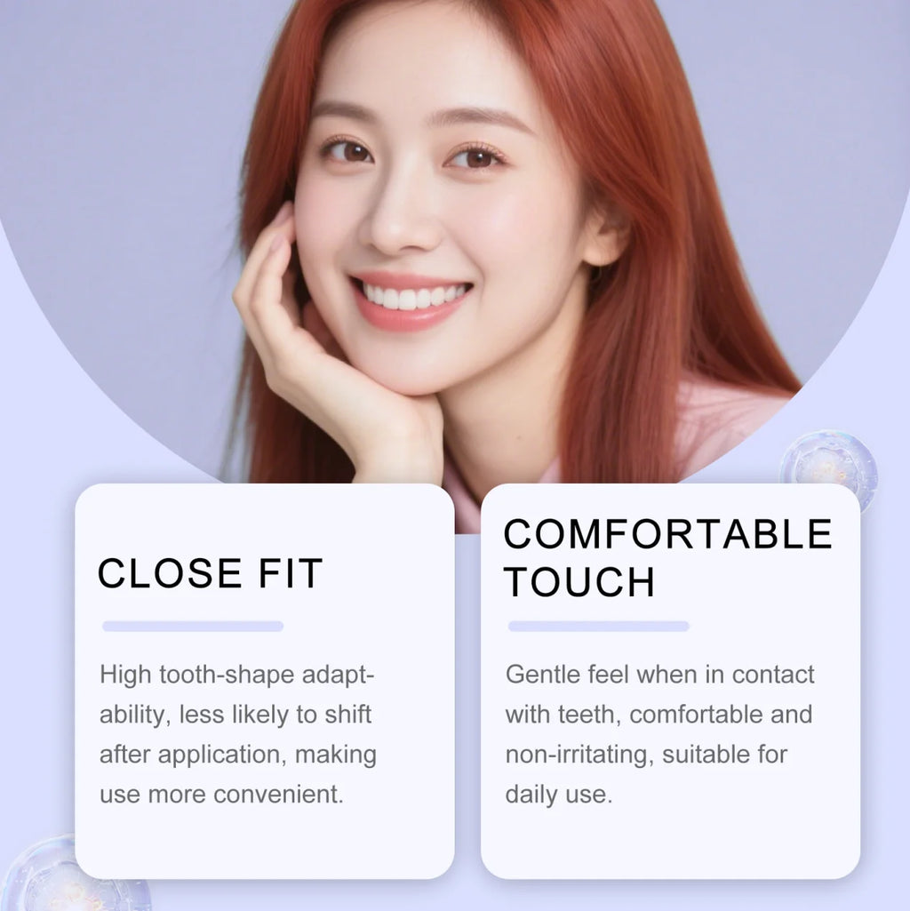Bandes blanchissantes violettes pour les dents – Hygiène buccale, haleine fraîche mentholée, éclaircissement des dents, soin buccal durable, patchs blanchissants pour les dents