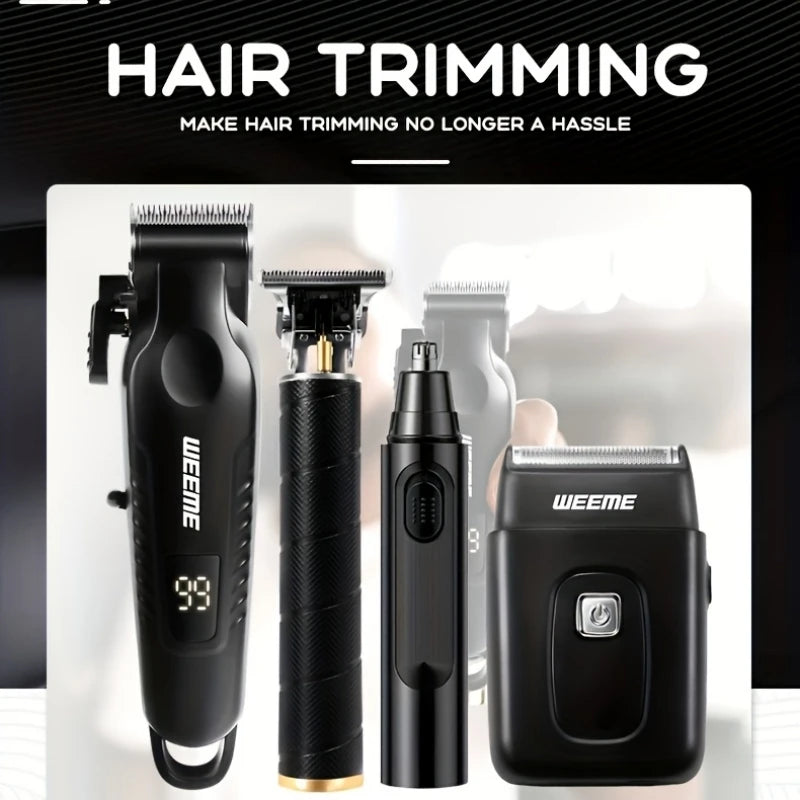 WEEME 4 en 1 hommes Kit de toilettage écran LCD USB Rechargeable