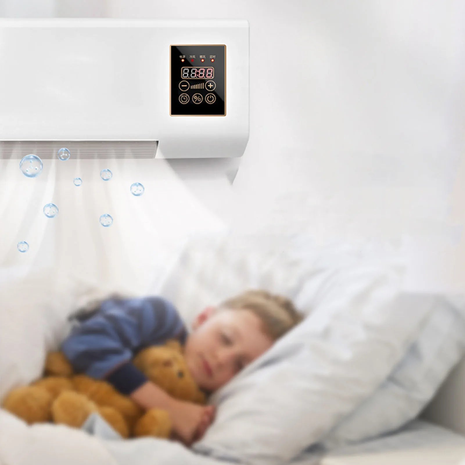 Climatiseur mural Portable 2 en 1, 1800W, frais et chaud, double usage, avec télécommande, pour la maison et la chambre à coucher