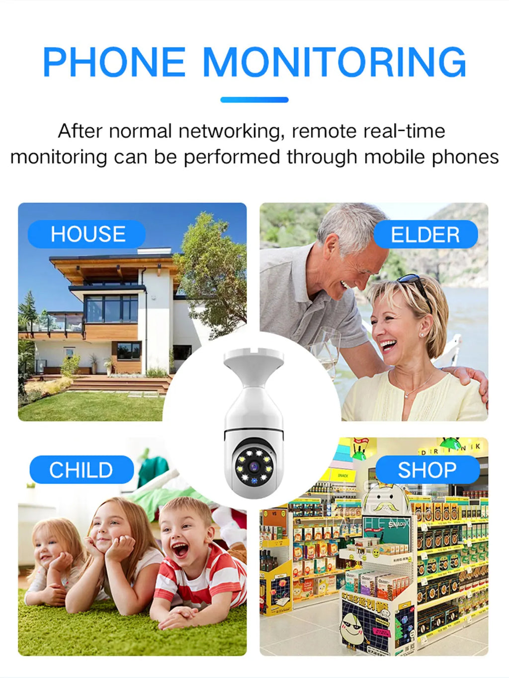 Caméra de Surveillance couleur Vision nocturne moniteur de sécurité automatique suivi humain Zoom intérieur Wifi Miini caméra IP