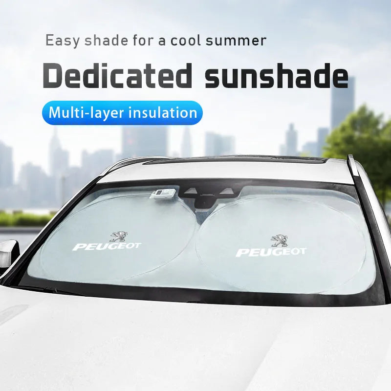 Pare-soleil pour pare-brise de voiture Peugeot, protection UV pour Peugeot 206 207 308 408 208 106 508 301 307 406 107 205 407 108