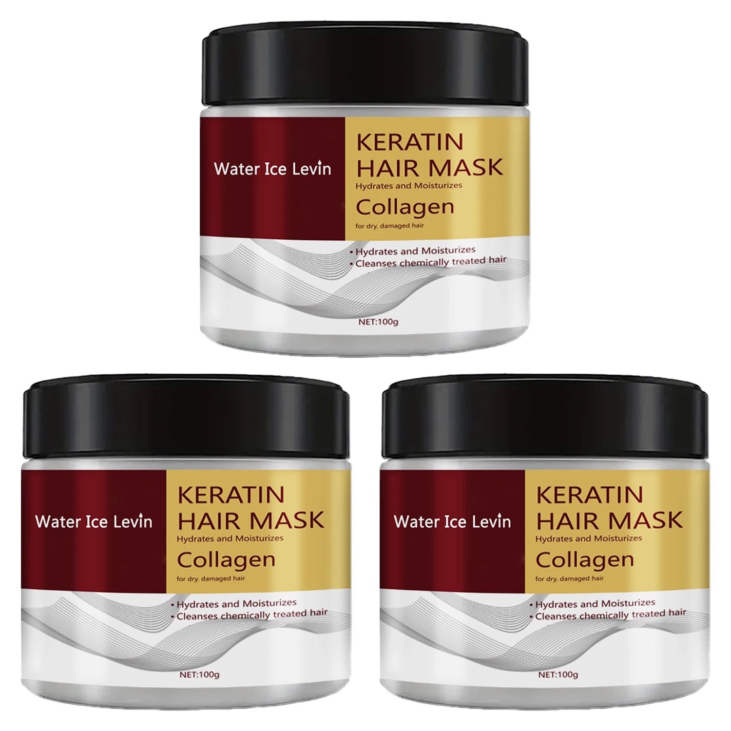Masque capillaire au collagène et à la kératine, double contrôle de l'huile, revitalisant hydratant, doux et lisse, frisottis, réparation endommagée, revitalise, soins capillaires