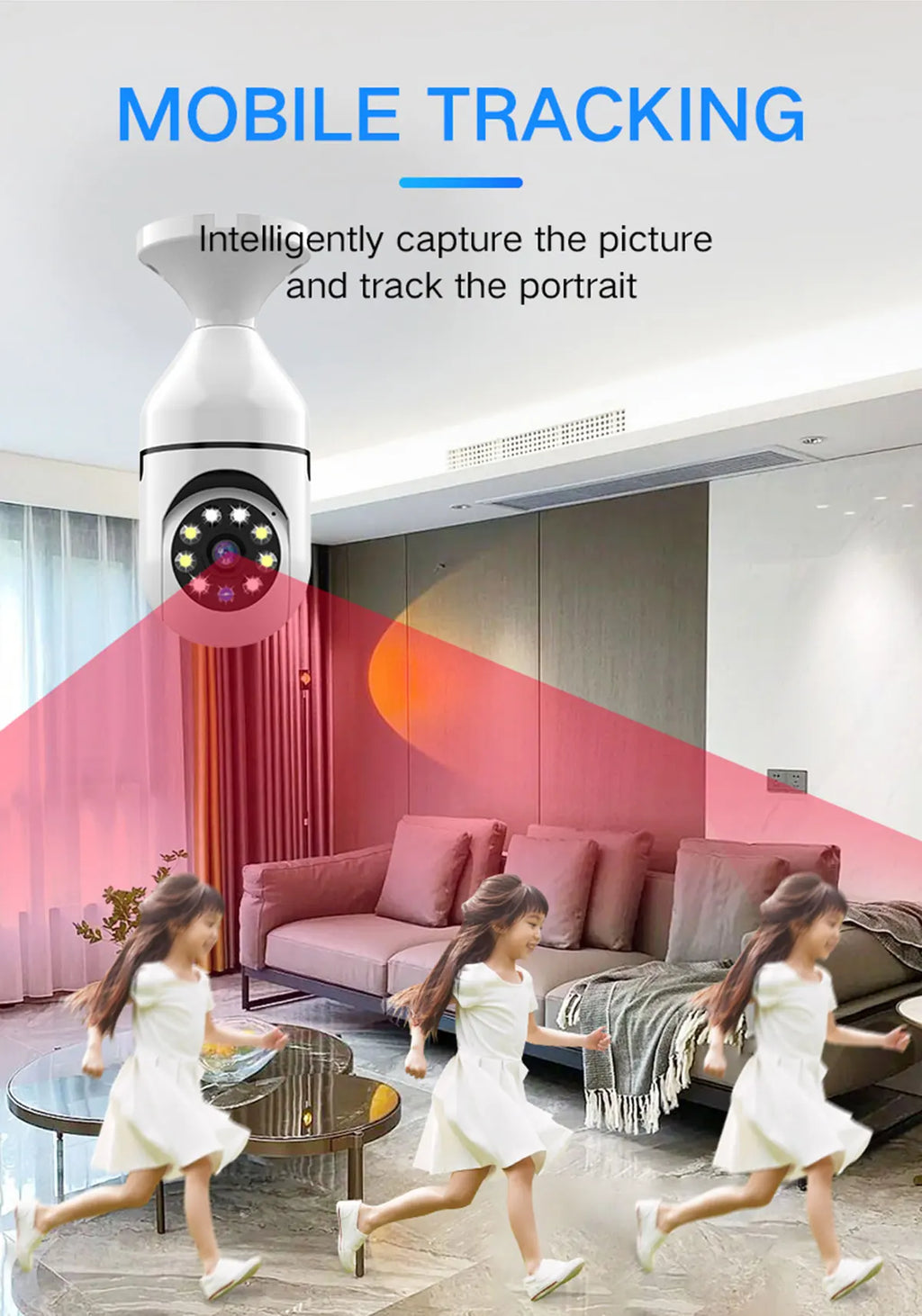 Caméra de Surveillance couleur Vision nocturne moniteur de sécurité automatique suivi humain Zoom intérieur Wifi Miini caméra IP